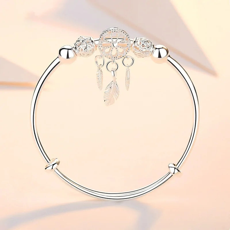 Sterling Silver Dreamcatcher Charm Bracelet