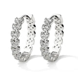 Gold Plated Zircon Cross X Hoop Earrings for Woman