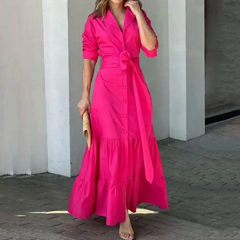 Maxi Dress Hot Pink Casual Dress