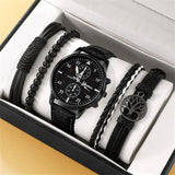 New Men's Watch Luxury Bracelet Set