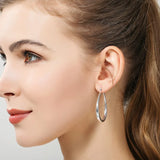 Silver Smooth Circle Big Hoop Earrings