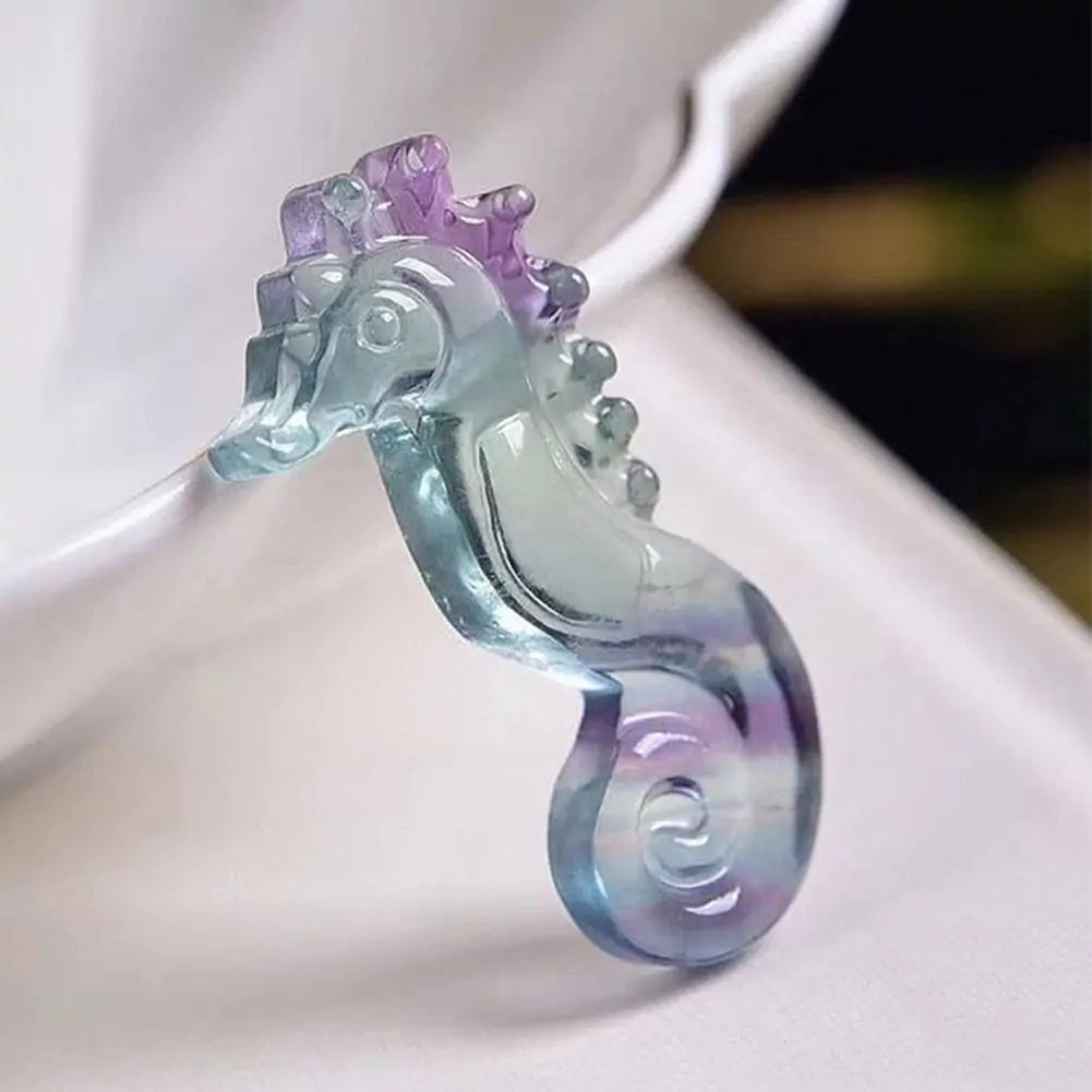 Random Natural Rainbow Fluorite Seahorse