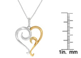 Two-Tone Sterling Silver Heart Shaped Pendant Necklace