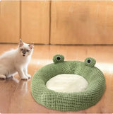 Cartoon Frog-Shaped Pet Bed