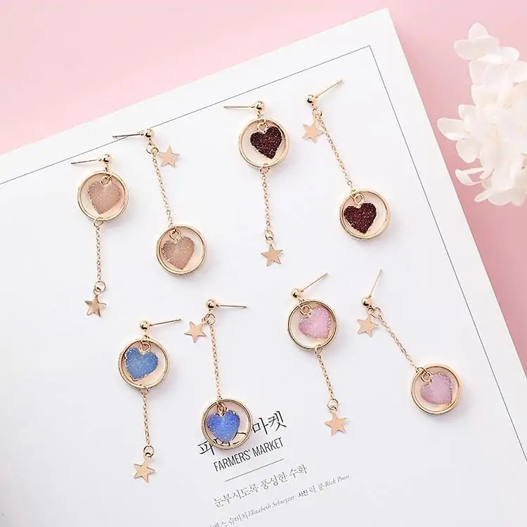 Gold Heart Stud Earrings