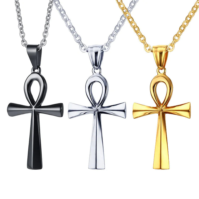 Gold and Steel Cross Pendant