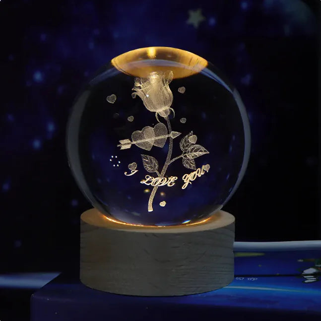 3D Planetary Crystal Ball Night Light