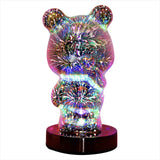 3D Fireworks Glass USB Bedside Lamp - Multicolor Dream Atmosphere Light