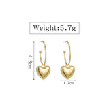 Gold Heart Drop Earrings