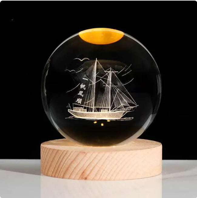 3D Planetary Crystal Ball Night Light