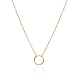 Gold Key Circle Necklace: Minimalist Infinity Pendant for Women