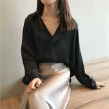 Chic V-Neck Silk Blouse