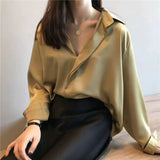 Chic V-Neck Silk Blouse