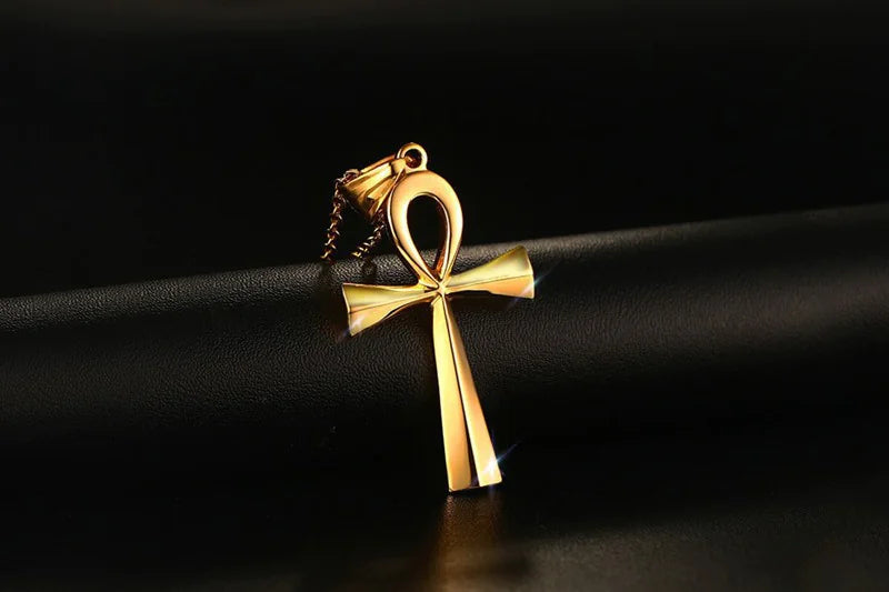 Gold and Steel Cross Pendant