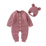 Baby Knit Set - Romper, Beanie, Mittens & Booties