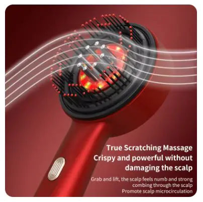 Portable 3-Mode Red Light Laser Electric Massage Comb