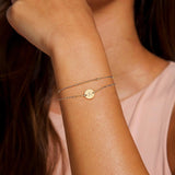 MONOZO Gold Initial Bracelets for Women Trendy - Dainty 18K Gold Plated Layered Beaded Letter Initial Bracelet Personalized Disc Monogram Bracelet Gold Bracelets for Women Jewelry Gifts Trendy Stuff Y