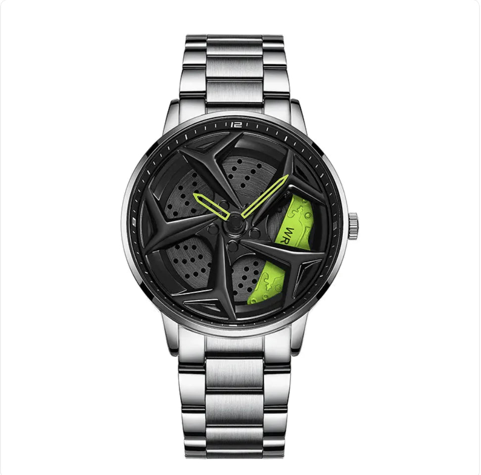 Watch with Steel Band and Rotating Bezel