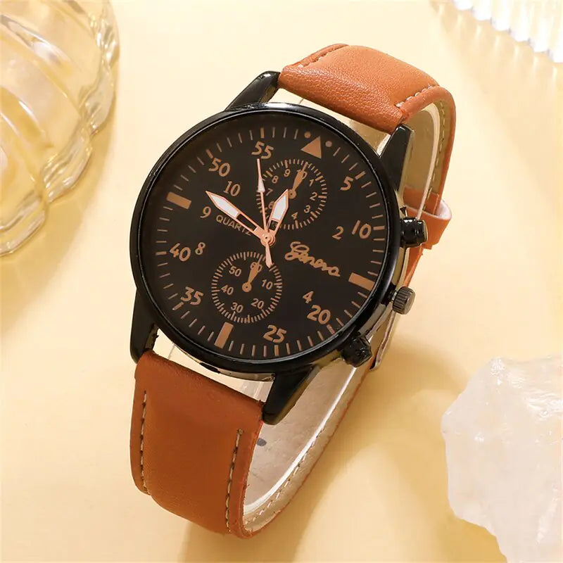 New Men's Watch Luxury Bracelet Set