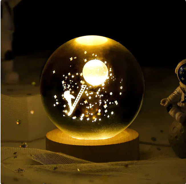 3D Planetary Crystal Ball Night Light