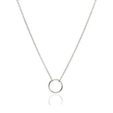 Gold Key Circle Necklace: Minimalist Infinity Pendant for Women