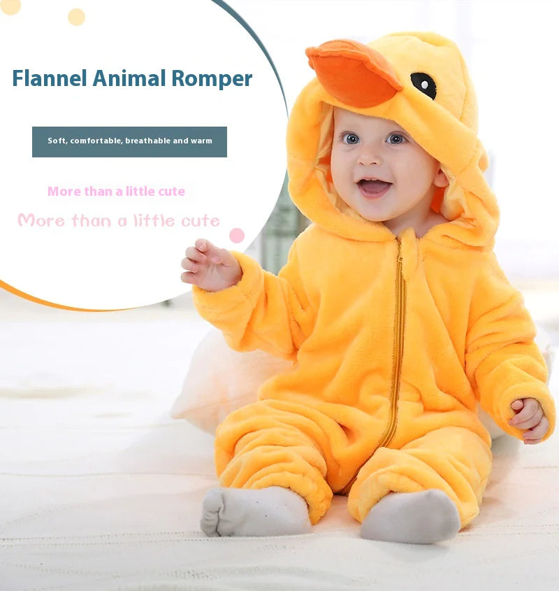 Baby Jumpsuit Newborn Flannel Animal Romper