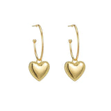 Gold Heart Drop Earrings